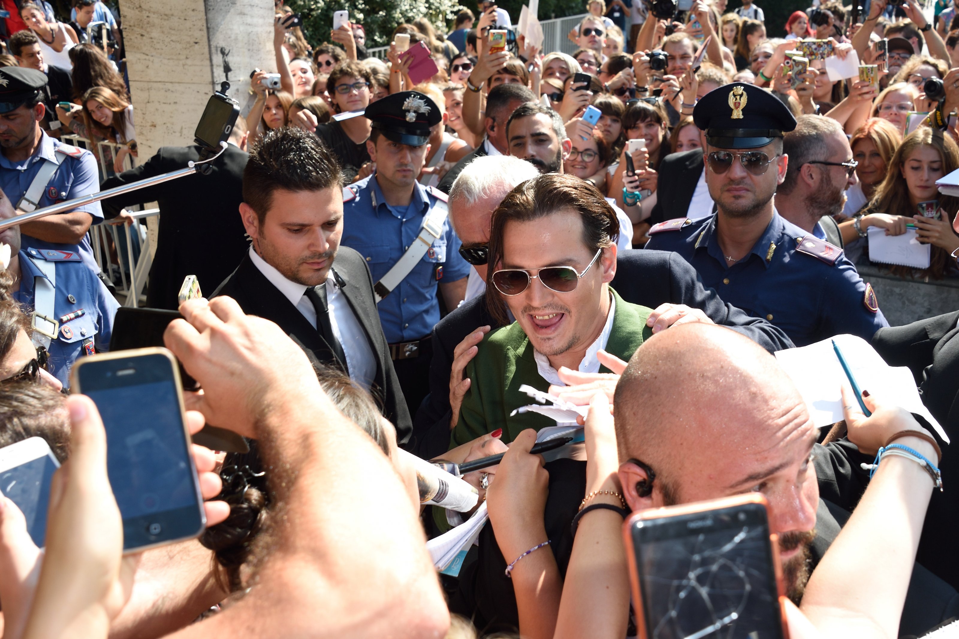 Johnny Depp coming out from the Casino during the 72nd Venice International Film Festival (Mostra) on the Lido in Venice, Italy on September 04, 2015. Photo by Aurore Marechal/ABACAPRESS.COM