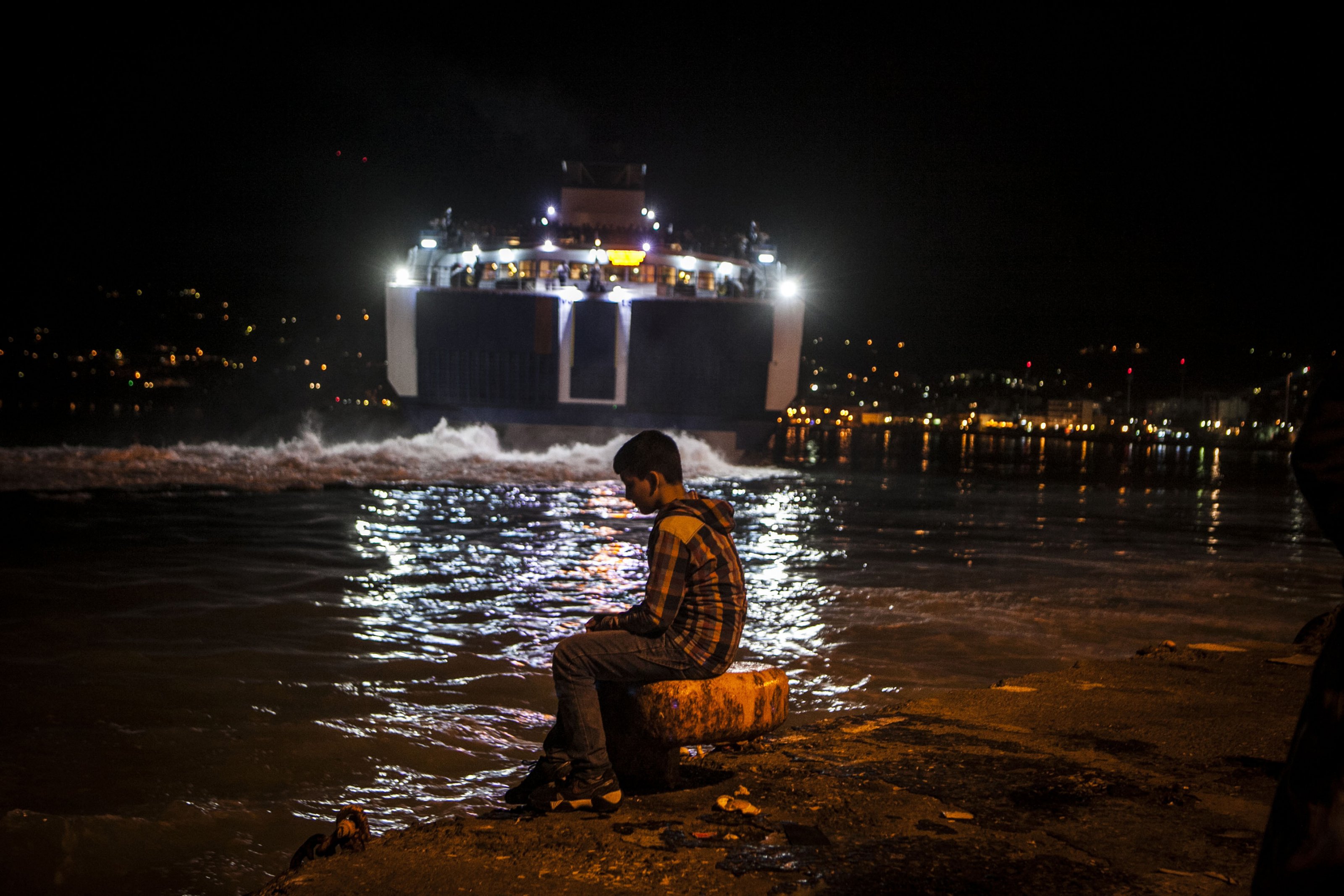 Syrian and Afghan refugees who successfully entered Europe by the sea, continue their journey. A majority of them is trying to find refuge in Germany. While waiting for their documents and ships that will carry them forth to Athens, the refugees built camps at the port and in other corners of the island. Lesbos, Greece, September 28, 2015. Photo by Cigdem Ucuncu/NarPhotos/ABACAPRESS.COM