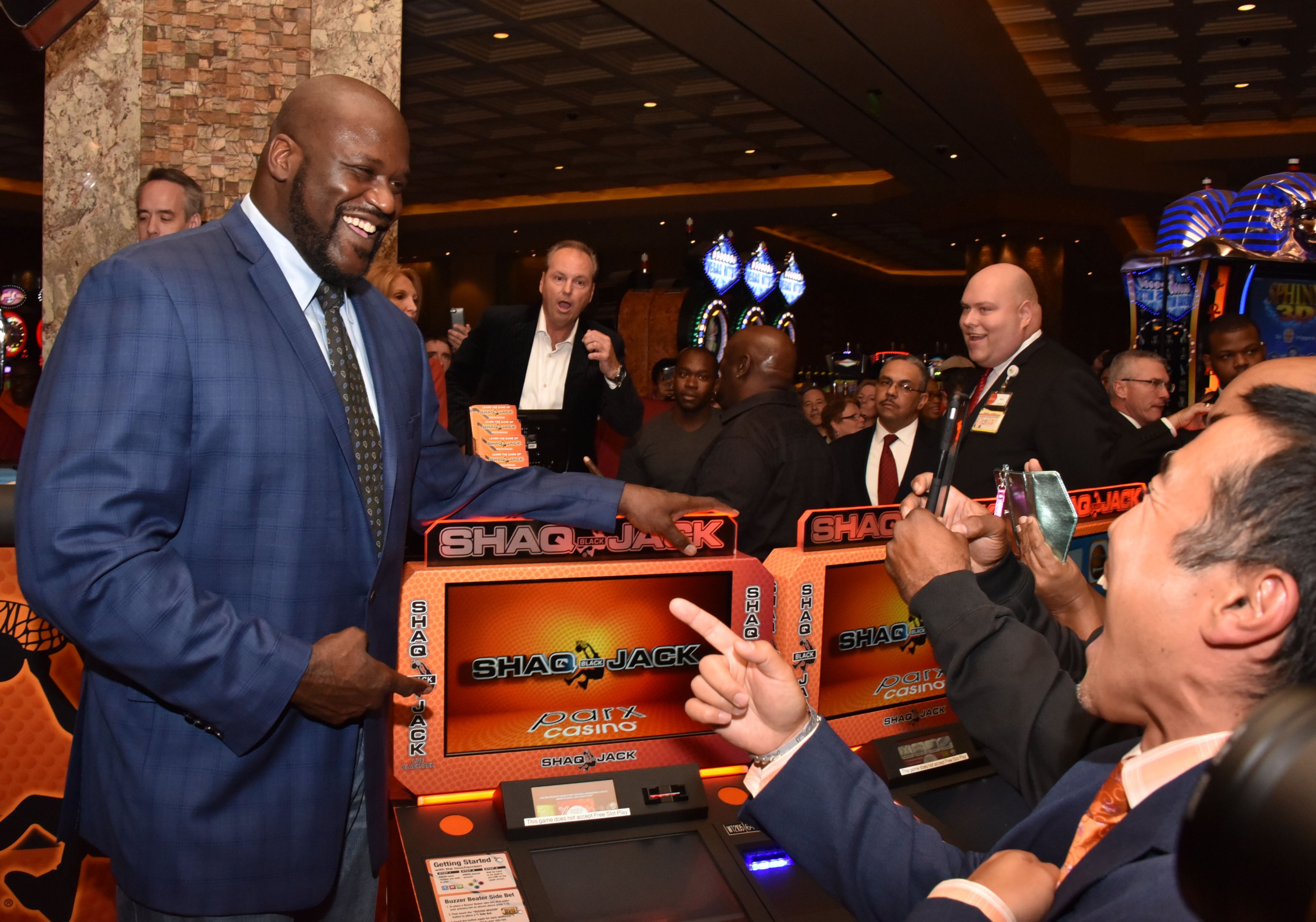 Shaquille O'Neal debuts ShaqBLACKJack at Parx Casino

Featuring: Shaquille O'Neal
Where: Bensalem, Pennsylvania, United States
When: 05 Oct 2015
Credit: Hugh Dillon/WENN.com